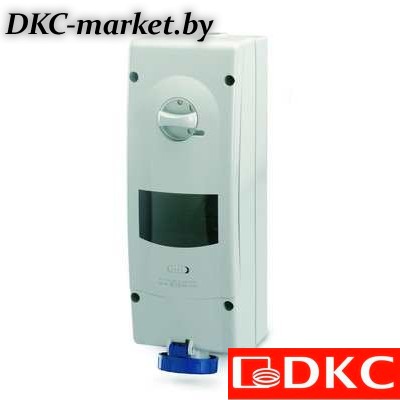 DIS5686386RMW Розетка с механической блокировкой и предустановленным модульным оборудованием. 3P+E, 63А (АВДТ), IP67