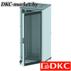 R5IT4268GS Напольный шкаф 42U 600х800 двери стекло/сплошная, укомплектован вводом и заглушками RAL7011/7035