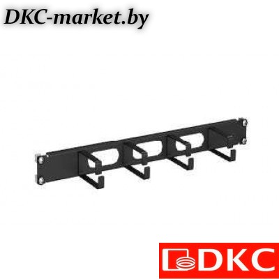 R5PCF191HEB Кабельный органайзер 4 кольца с отверстиями для кабеля 19" 1U RAL9005