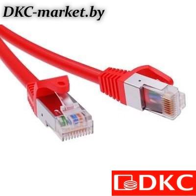 RN5EFU4500RD Патч-корд экранированный CAT5E F/UTP 4х2, LSZH, красный, 10.0м