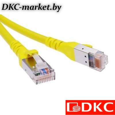 RN6ASF4550YL Патч-корд экранированный  CAT6A SF/UTP 4х2, LSZH, желтый, 5.0м