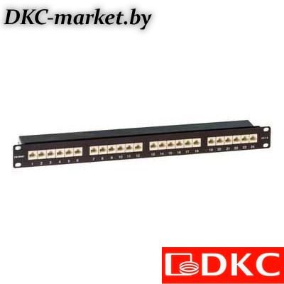 RN6PPF241BK Патч-панель 19",1U,CAT6, 24 порта RJ45, экранированная