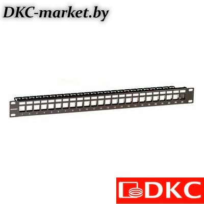 RNKPP241BK Патч-панель наборная 19",1U, под 24 модуля Keystone, UTP/STP