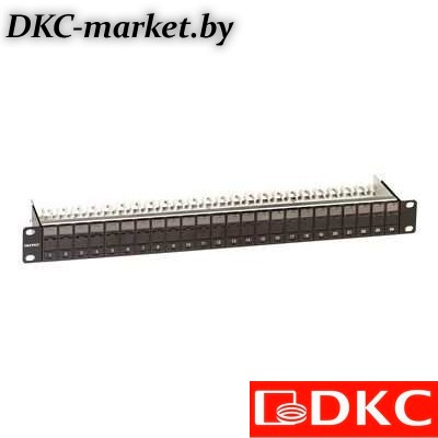 RNKPPF241BK Патч-панель наборная с шторками 19",1U, под 24 модуля Keystone, UTP/STP