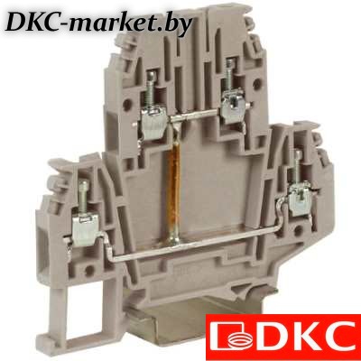 ZDB117GR DBC.2/CIGR, проходной зажим серый 2 уровня 2,5 кв.мм, с перемычкой между уровнями