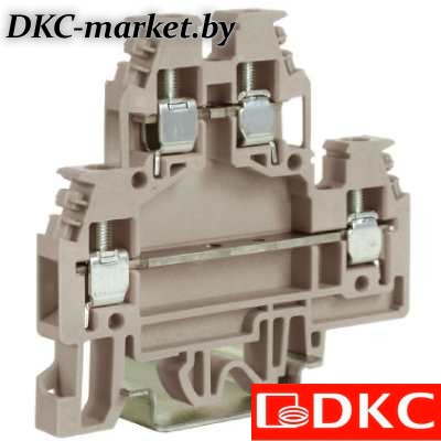ZDS100GR-RET DAS.4GR(Ex), 2х уровневый проходной зажим серый 4 кв.мм