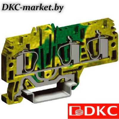 ZHT260 HTE.4/1+2(Ex), зажим для заземления, 1 ввод/2 вывода,4 кв.мм желто-зеленый