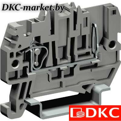 ZHVP300GR-RET Пружинная проходная клемма со штыревым контактом. Серая. 2,5 кв. мм.