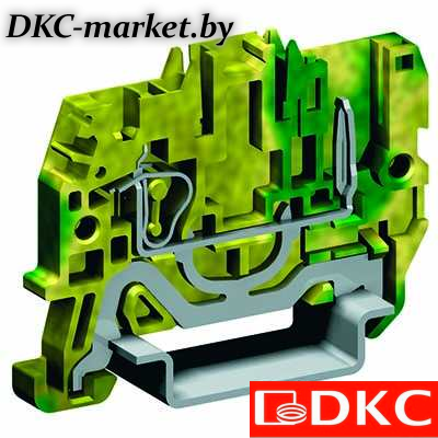 ZHVT500 Пружинная клемма заземления со штыревым контактом. Желто-зеленая. 2,5 кв. мм.